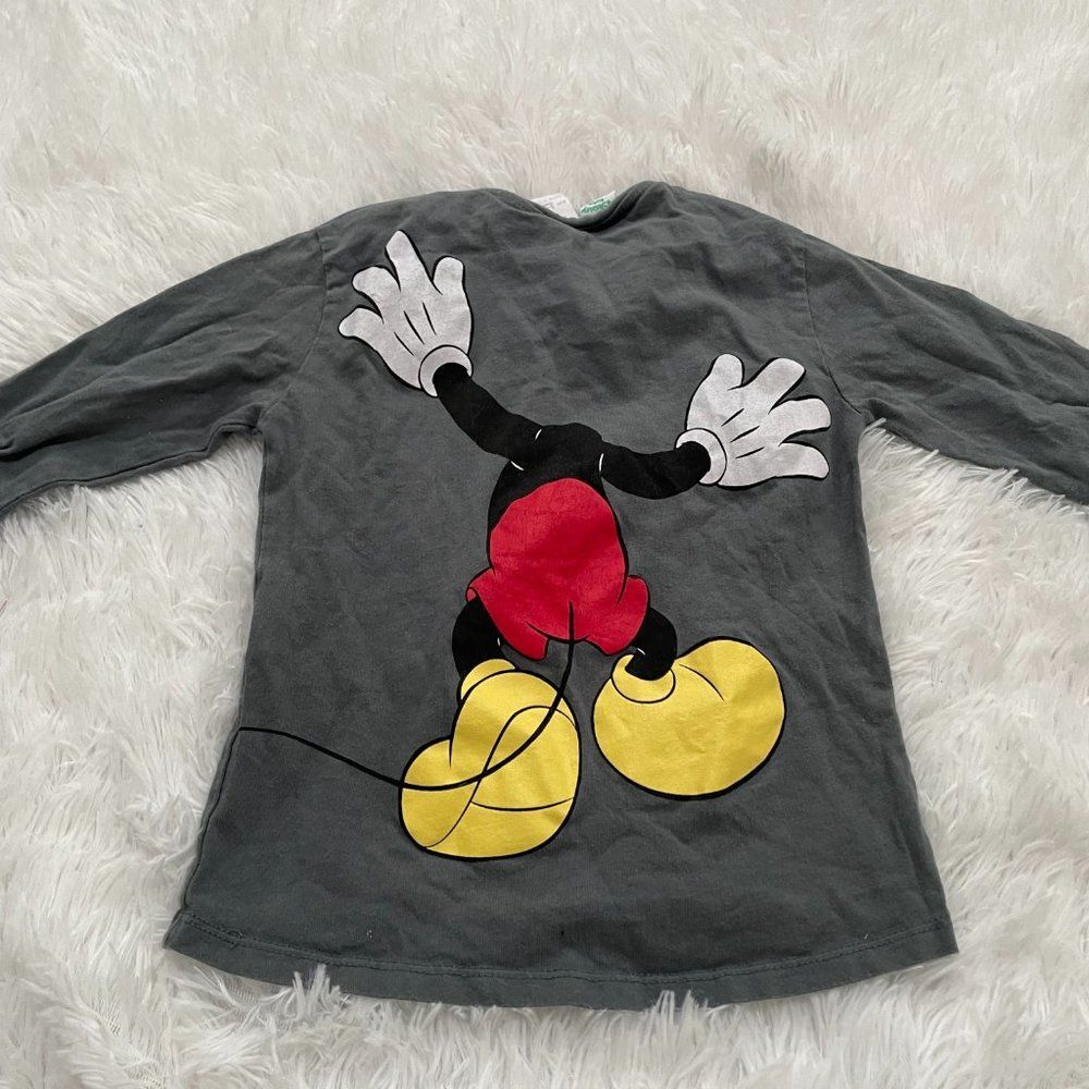 3/$10 Kids Zara x Disney Crew Neck Long Sleeve Top in Gray Size 3/4 - Picture 10 of 10